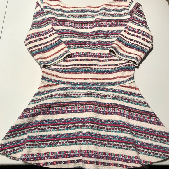 📦5/$50 Anthropologie Deletta Hestia Peplum Chevron Stripe Top Y2K Size XS - Picture 6 of 7